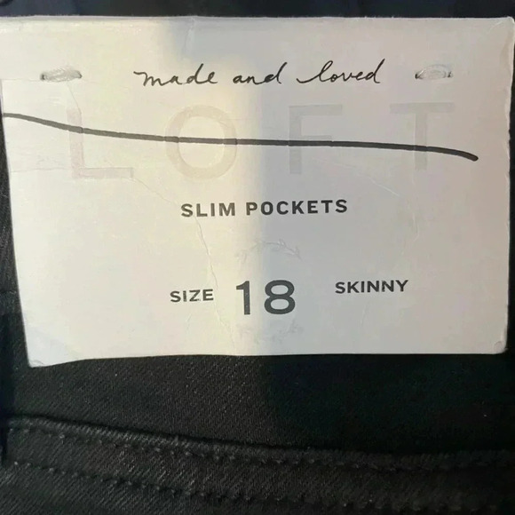 Loft Skinny Black Shimmer Jeans Size  18 - Picture 10 of 10
